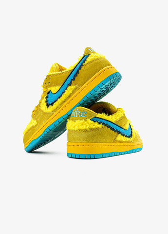 Кроссовки женские и мужские Nike SB Dunk Low x Grateful Dead Bears yellow | Найк СБ Данк низкие желтые No Brand жёлтые всесезоны (313653562)