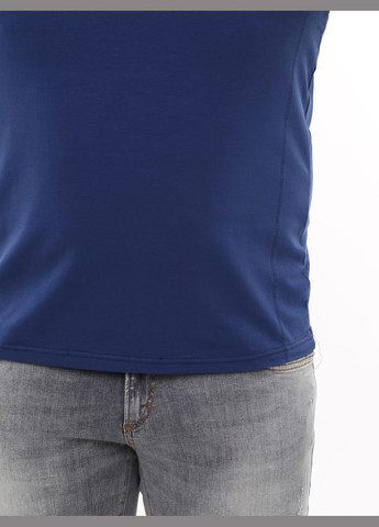Синяя футболка мужская синяя однотонная прямая с коротким рукавом Jean Piere Пряма