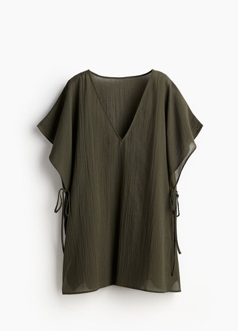 Оливковое (хаки) пляжное платье H&M однотонное