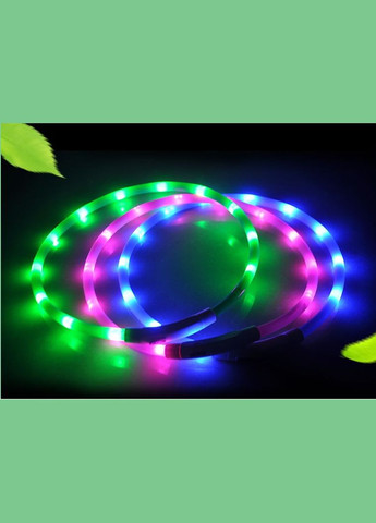 LED ошейник светодиодный для котов и кошек с USB зарядкой 5070 см Зеленый No Brand - (323234359)