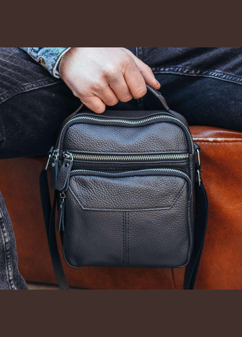 Мужская черная сумка кроссбоди из натуральной кожи Tiding Bag (302390961)