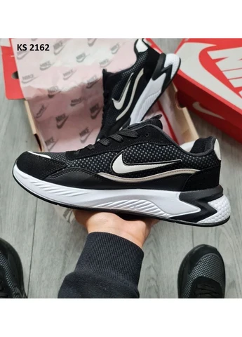 Білі літні кросівки nike air black white найк аір No Brand
