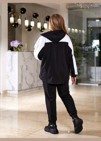 Женский костюм-двойка цвет черный-белый р.56/58 453117 New Trend (285710860)