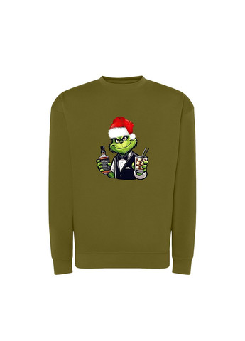 Хакі новорічний світшот з принтом "п’яний дух різдва". the grinch (10196999122) ТiШОТКА (368566499)