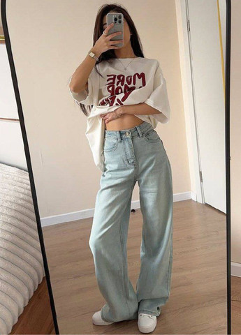 Базова повсякденна оверсайз футболка з принтом та рукавами до ліктя Україна - (328392413)