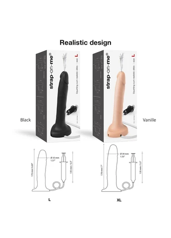 Силіконовий реалістичний фалоімітатор, що кінчає, розмір XL Strap-On-Me (394028072)