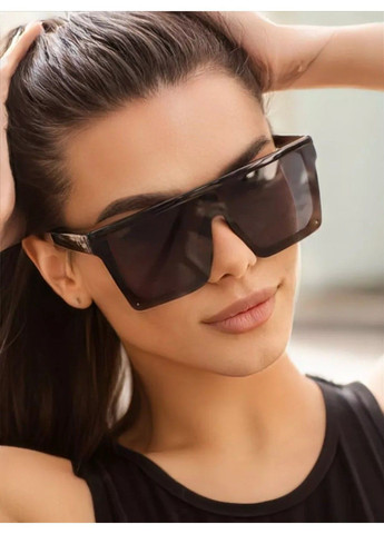 Солнцезащитные очки унисекс маска Space черные No Brand (312353990)