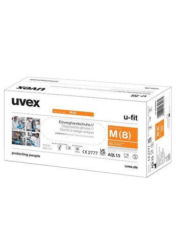Одноразові захисні нірилові рукавички ю-фіт Uvex (361949586)