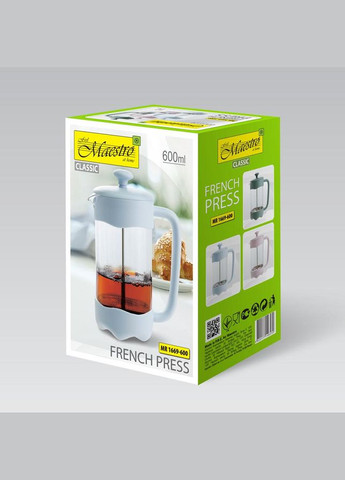 Френч-пресс (Заварник) для чая и кофе 600 мл (MR-1669-600) Зеленый Maestro (334713858)