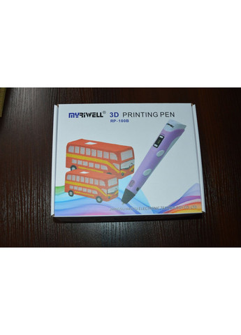 3D ручка RP100B с набором Эко-пластика 25 цветов 250 метров Бирюзовая MyRiwell (364507501)