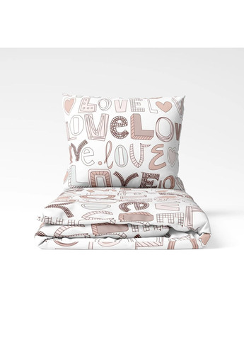 Комплект полуторный постельного белья с наволочками 70*70 см, 115 гр/м2 Заметки любви Бежевый (13870150215) ТЕП (364100006)