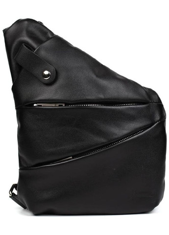 Сумка слінг чоловіча через плече на одну шлейку шкіряна середня Чорний 35745 TARWA (336889716)