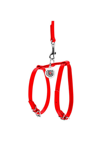 Шлея з повідцем для собак шкіряний Glamour Ш 9 мм А 20-30 см В 30-40 см WAUDOG (292175088)