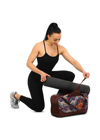 Сумка для йоги Yoga bag KINDFOLK (размер 19х50х33см, полиэстер, хлопок, темно-синий-фиолетовый) (FI-8366-4) SP-Sport (361438530)