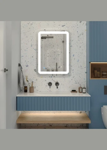 Зеркало настенное 4мм "AGC Glass" ЭльчеСофия Ш800*В600 мм Sanro (312516526)