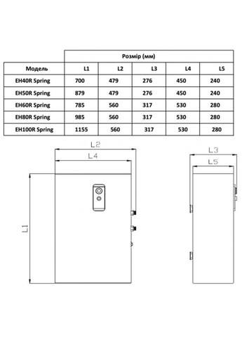 Водонагреватель (бойлер) электрический накопительный EH100R Spring накопительный WILLER