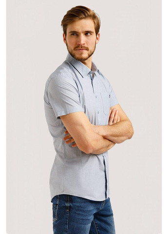 Голубой кэжуал рубашка однотонная Finn Flare