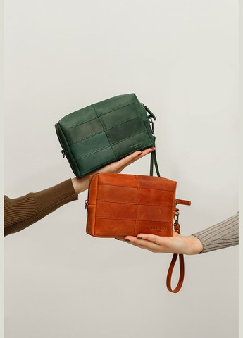 Кожаная косметичка-несесер 3.1 Зеленая Crazy Horse (A-026899) BlankNote (329742964)