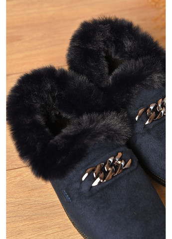 Капці жіночі на хутрі синього кольору Let's Shop (362027488)