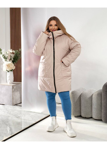 Бежева зимня двостороння куртка-пальто з водовідштовхувальної тканини — заміри в описі! куртка-пальто DK/DL Мода без кордонів