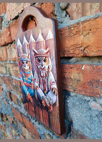 Обробна дошка “Медитуючі Сови: Мода і Спокій” Handmade (307924679)