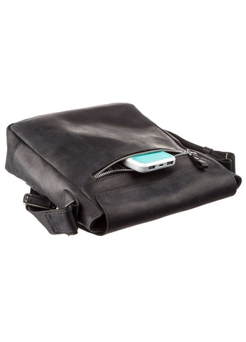 Сумка мужская винтажная средняя 11172 кожаная Черная Shvigel (331907459)