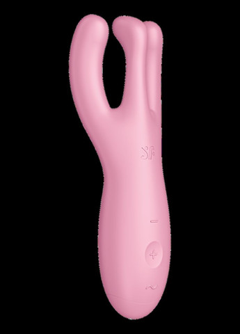 Гибкий смарт вибратор Threesome 4 Connect App розовый Satisfyer (303888316)