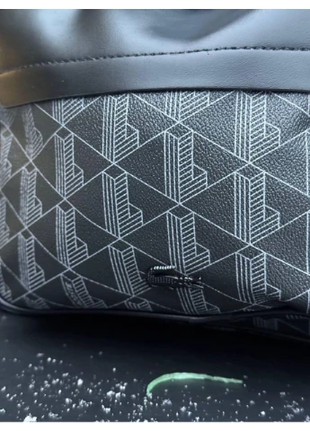 Монограмный рюкзак из экокожи ранец Lacoste рюкзак черный с логотипами No Brand (396454603)