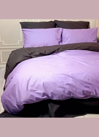 Постільна білизна ДУЕТ Лавандовий настрій/Антрацит Ранфорс Євро MERISET (278256095)