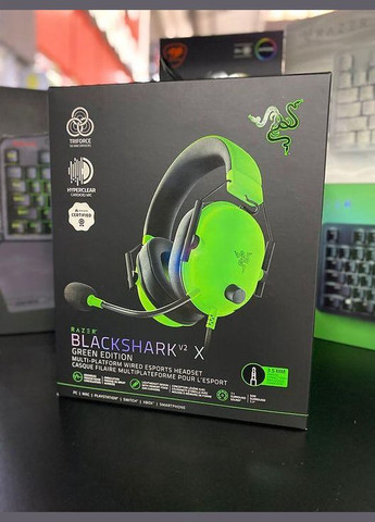 Наушники BlackShark V2 X Green, профессиональная геймерская гарнитура Razer (361857754)