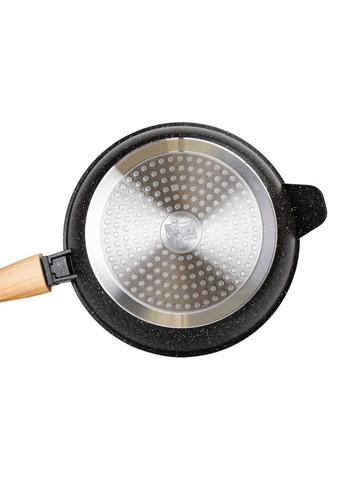 Алюминиевая глубокая сковорода (2,4 л) со стеклянной крышкой Ø 24 см Black MGC (360455342)