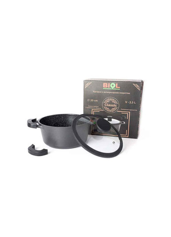 Кастрюля со стеклянной крышкой 4,2л 24см с а/п п Biol (356459224)