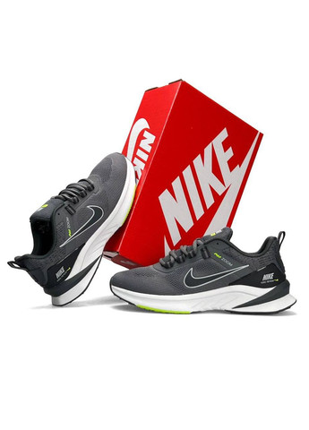 Темно-серые демисезонные кроссовки мужские nike No Brand Air Zoom Dark Grey Black
