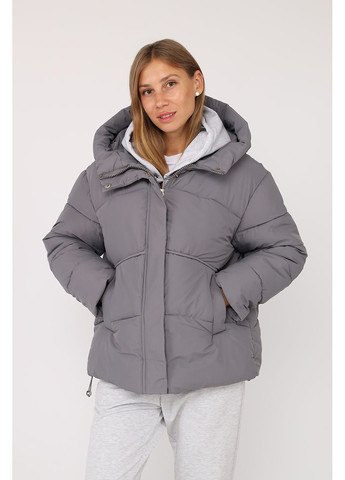Сіра зимня куртка жіноча колір сірий cb-00278210 Yuki
