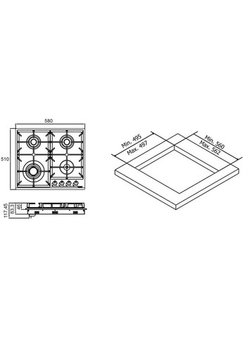 Варильна поверхня ALMADA 60 WH CF ELEYUS (361408620)