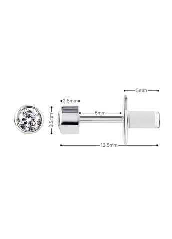 Серебрянные серьги-гвоздики (40076) IRIJ (362346965)