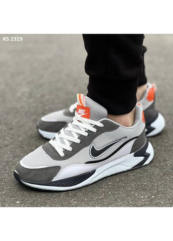 Серые демисезонные кроссовки мужские nike air gray bright найк аир No Brand