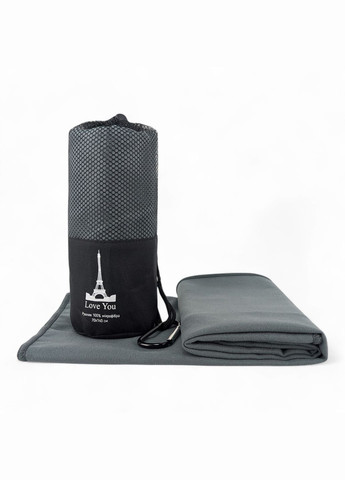 Дорожное спортивное полотенце из микрофибры с чехлом Серый (A-025677) Love You хаки