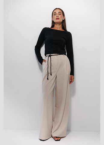 Женские палаццо в тонкую полоску светло-молочные Arjen (300584809)