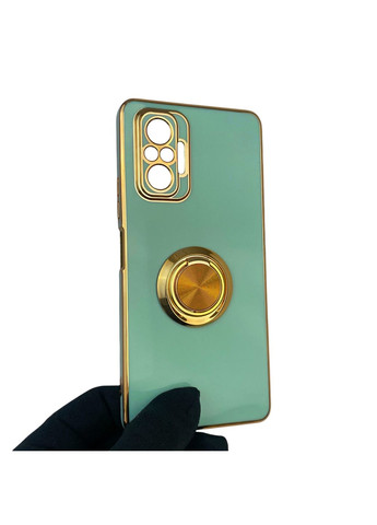 Чехол для Redmi Note 10 Pro 4G с кольцом-подставкой с золотой окантовкой редми нот 10 про бирюзовый gs1 Xiaomi (366230522)