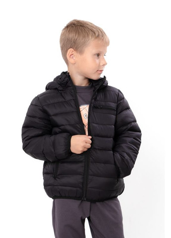 Черная демисезонная стеганая демисезонная куртка для мальчика однотонная (p-18197) Носи своє