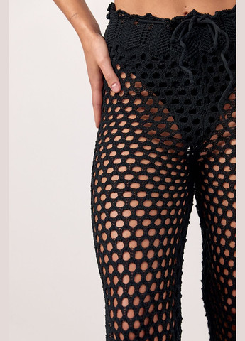 Женские штаны в технике кроше - черный Lurex (297579756)