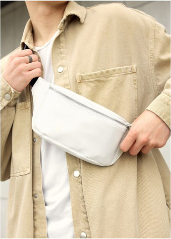 Сумка на пояс бананка Tirso MSHm біла c білою блискавкою (R-80119008m-VS) Sambag (302450282)