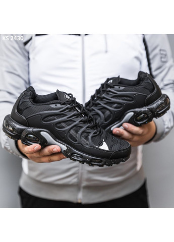 Черные демисезонные кроссовки мужские nike air max tn terrascape plus black gray найк аир макс тн плюс No Brand
