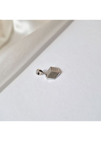 Серебряная подвеска кулон Кубик с Белыми камнями серебро 925 пробы Родированное 1621п 1.09г Nobrand (370438672)