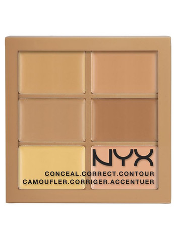 Палітра для контурінга та корекції Conceal Correct Contour Palette (6 відтінків) MEDIUM (3CP02) NYX Professional Makeup (280266028)