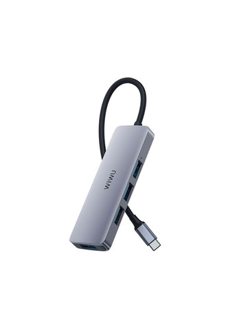 Хаб разветвитель алюминиевый USBC на 4 USB 3.0 порта Alpha 440 Pro 4 in 1 Hub WIWU (279827003)