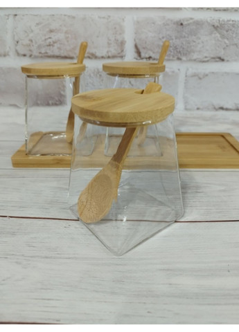 Набор банок для сыпучих продуктов стекло 3 предмета 350 мл Interos (356504811)