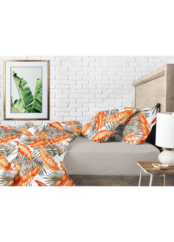Євро комплект на резинці ORANGE PALMS Ранфорс 200х220 см Cosas (307387927)