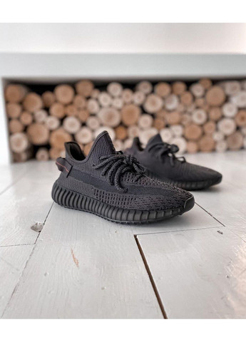 КРОСІВКИ ЖІНОЧІ ADIDAS YEEZY BOOST 350 V2 BLACK АДІДАС ІЗІ БУСТ No Brand чорні демісезони (367173641)